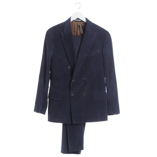 Suit, in Blue, Cotton, Brunello Cucinelli