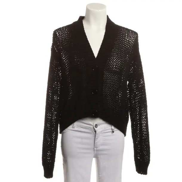 Cardigan, in Black, Cotton, Roberto Collina