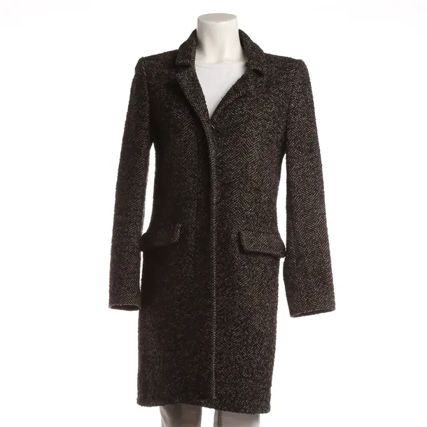 Mid-Season Coat, in Brown, Wool, Closed