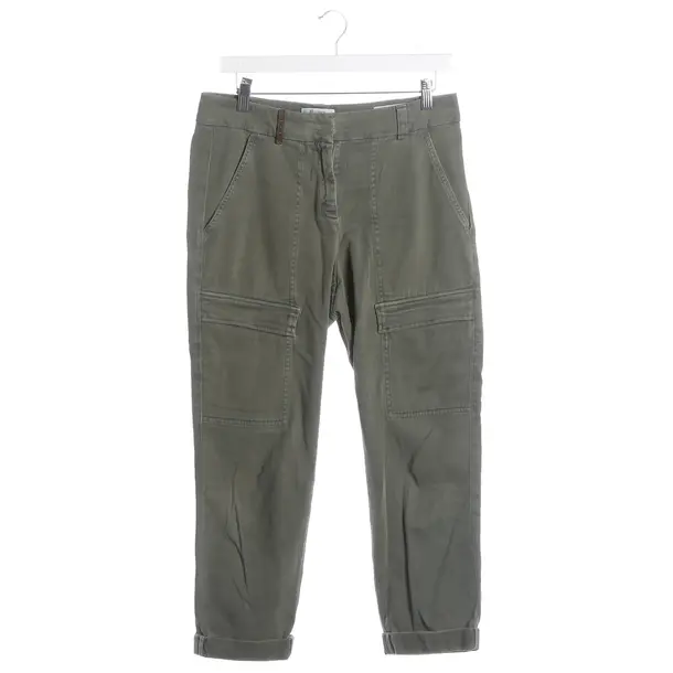 Pants, in Green, Cotton, Peserico