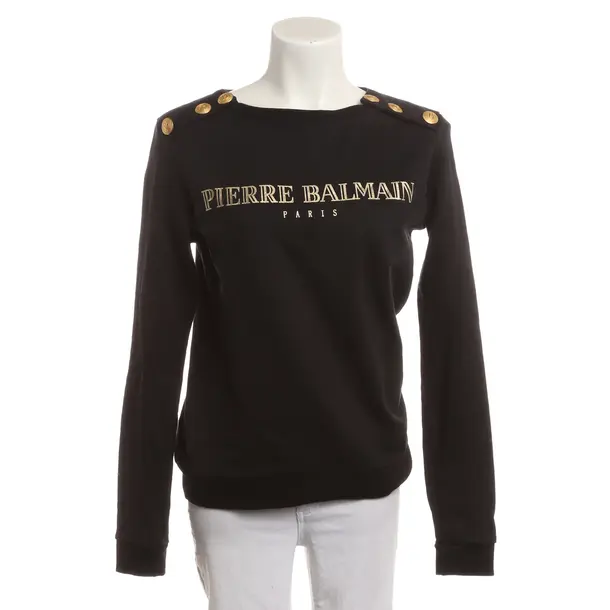 Sweatshirt, in Schwarz, Baumwolle, Pierre Balmain
