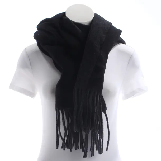 Scarf, in Black, Wool, Ganni