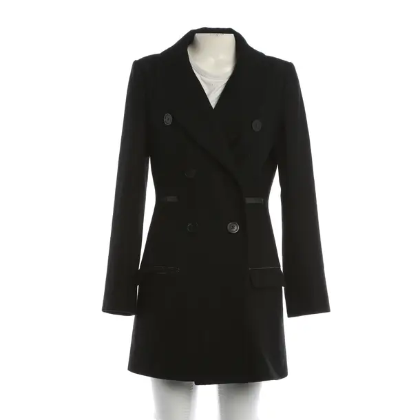 Mid-Season Coat, in Black, Wool, Steffen Schraut