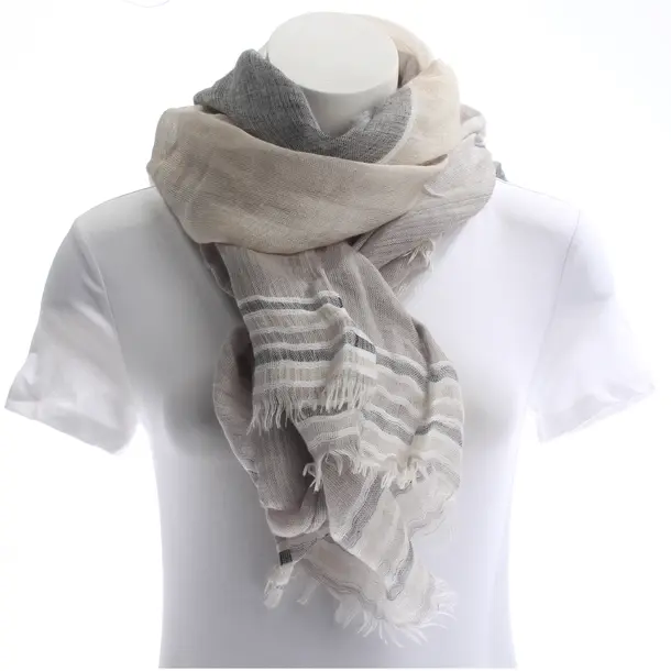 Schal, in Beige, Leinen, Bruno Manetti