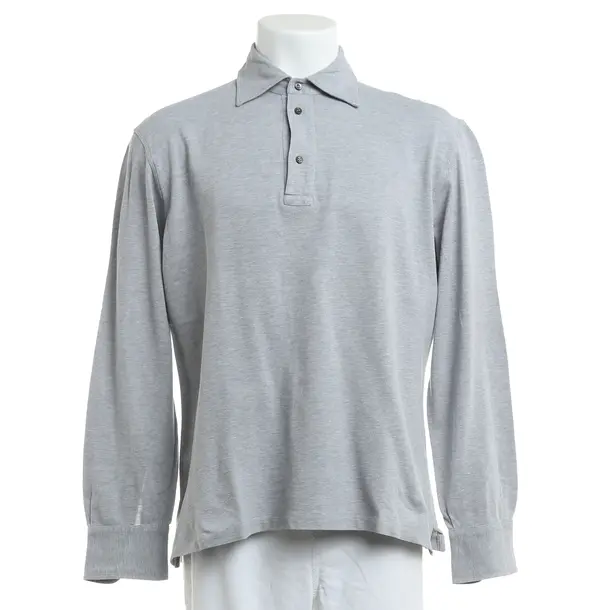Long Sleeve Shirt, in Gray, Cotton, Brunello Cucinelli
