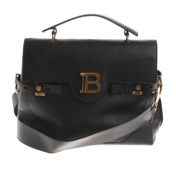 Handbag, in Black, Leather, Balmain