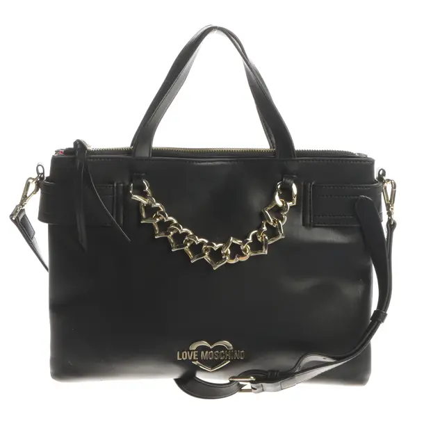 Handbag, in Black, Leather, Love Moschino