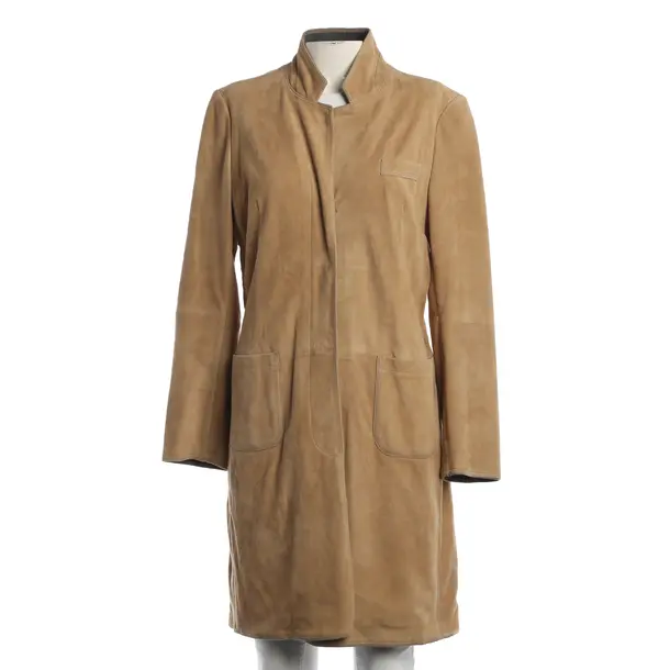 Leather Coat, in Camel, Leather, Brunello Cucinelli
