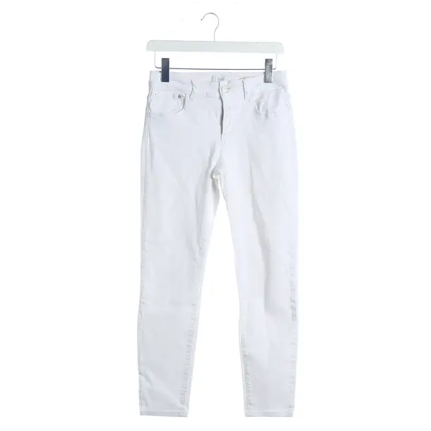 Jeans slim fit, in Bianco, Cotone, Chiuso