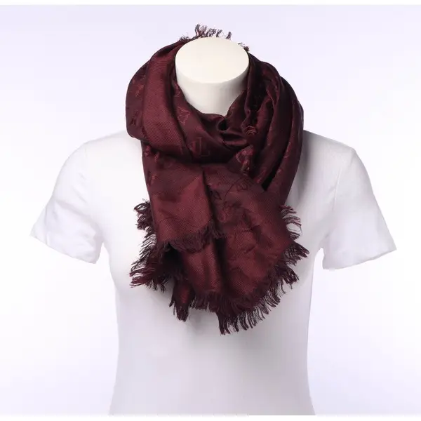 Shawl in Red, Silk, Louis Vuitton