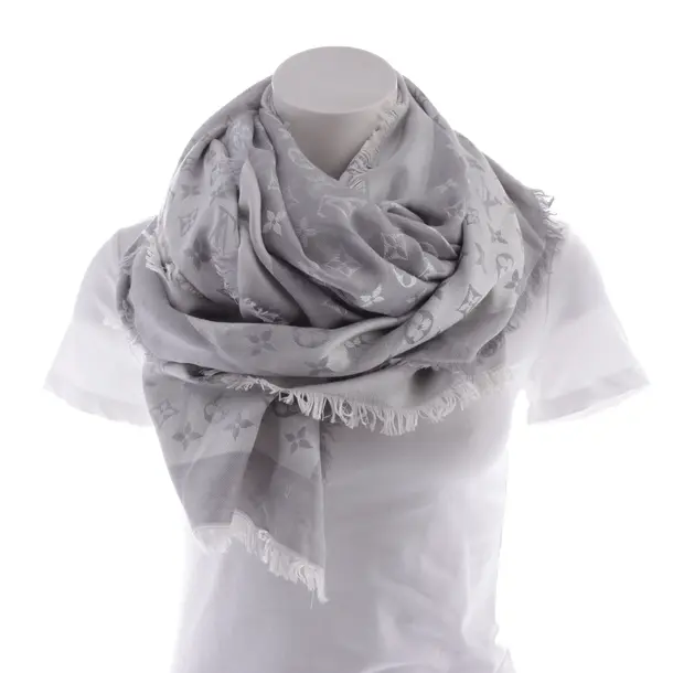Shawl, in Gray, Silk, Louis Vuitton