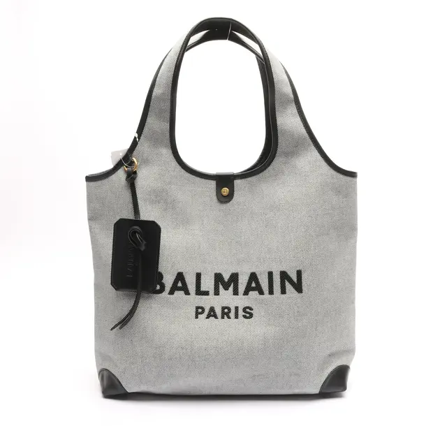 Shopper Bag in Black, Cotton, Balmain