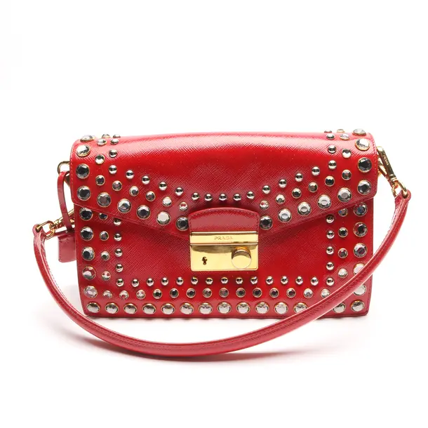 Handbag in Red, Leather, Prada