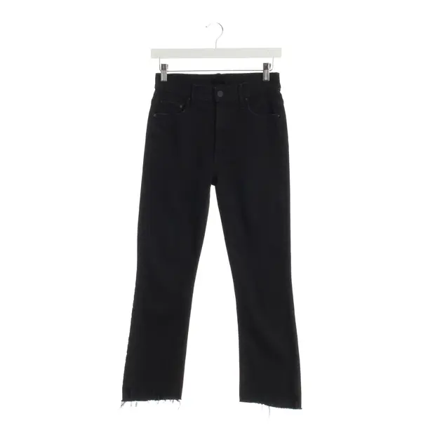 Straight Fit Jeans in Black, Cotton, Mother