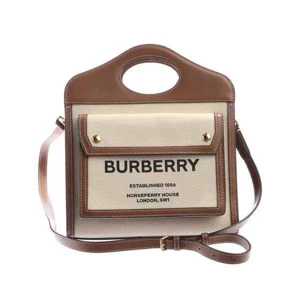 Handbag in Brown, Cotton, Burberry