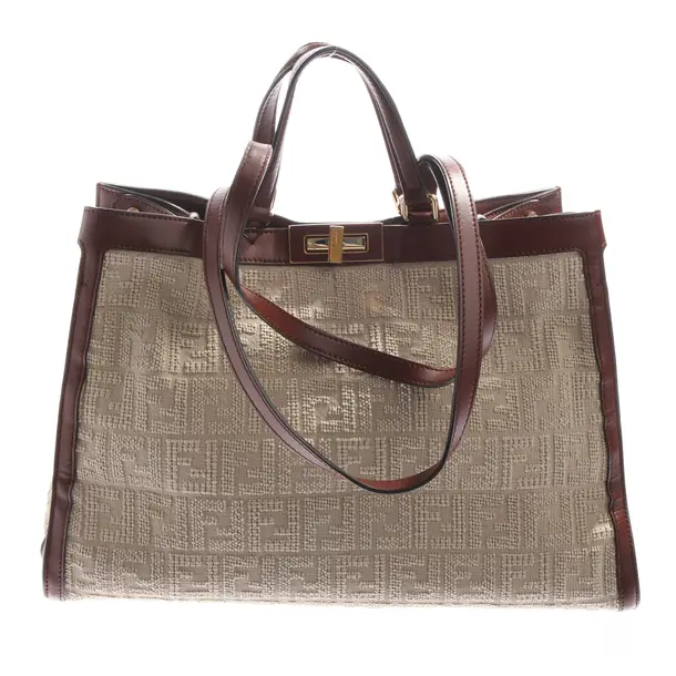 Handtasche in Braun, Baumwolle, Fendi