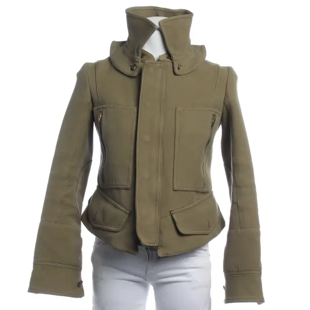 Mid-Season Jacket in Green, Silk, Céline