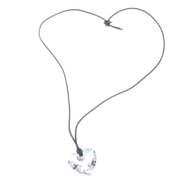 Halskette in Braun, Leder, Swarovski