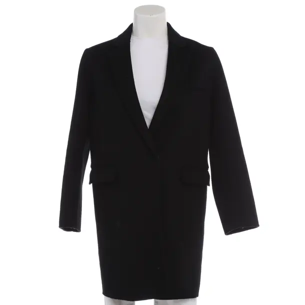 Mid-Season Coat in Black, Wool, Maje