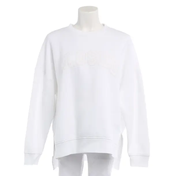 Sweatshirt in White, Cotton, Closed