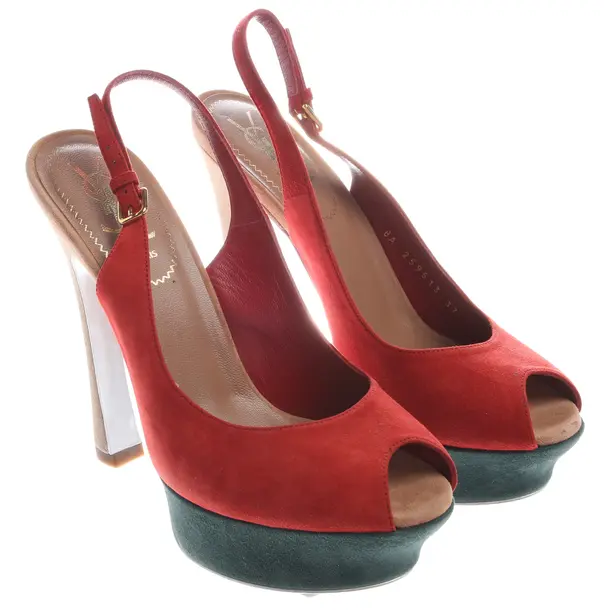 Heeled Sandals in Multicolored, , Saint Laurent