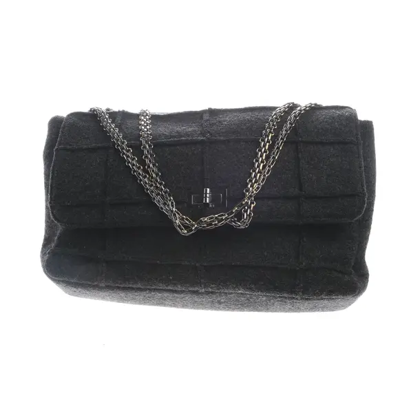 Schultertasche in Grau, Wolle, Chanel