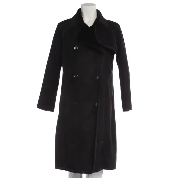 Mid-Season Coat in Black, Polyester, Balmain