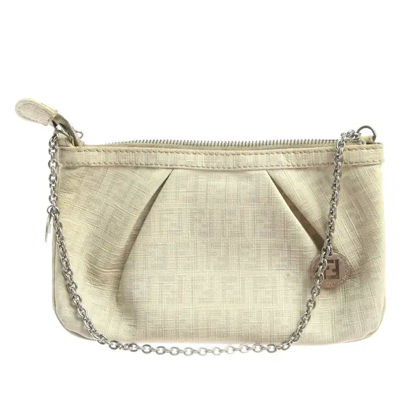 Evening Bag in White, Leather, Fendi