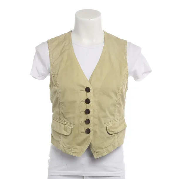 Vest in Green, Cotton, Closed
