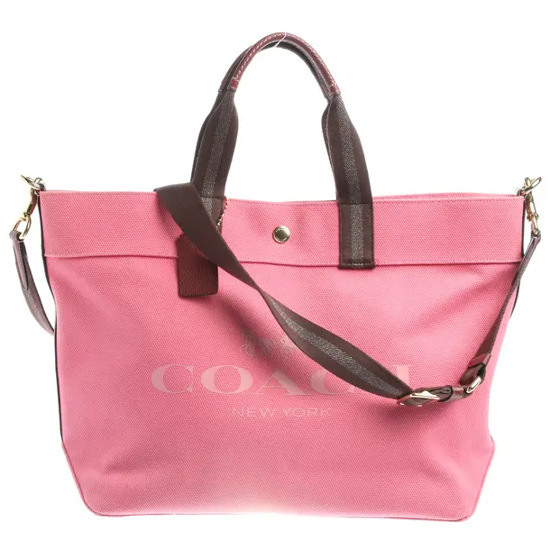 Shopper Bag in Pink, Cotton, Coach