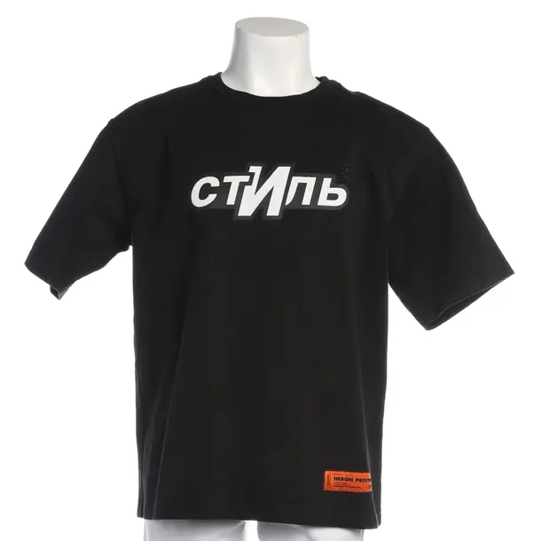 T-Shirt in Schwarz, Baumwolle, Heron Preston