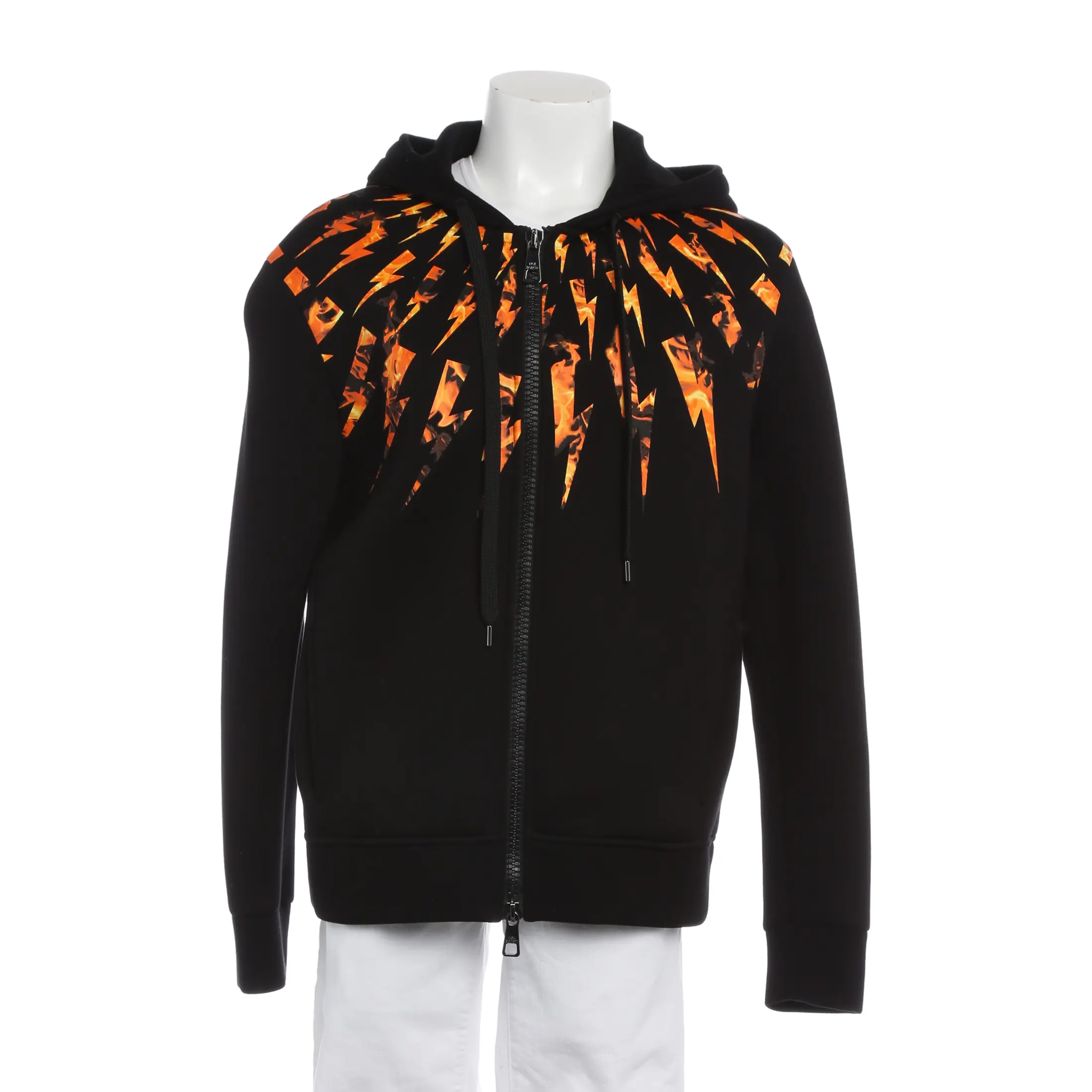 Neil Barrett Zip-Up Hoodie Size L in Black