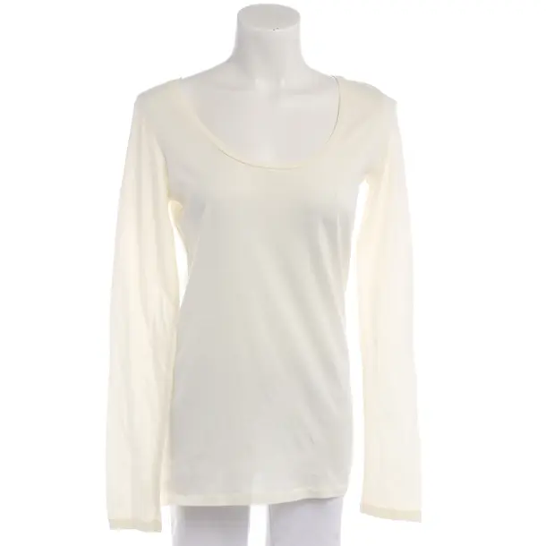 Long Sleeve Shirt in White, Cotton, Closed