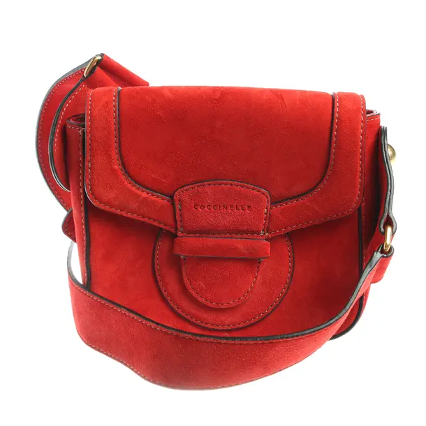 Schultertasche, in Rot, Leder, Coccinelle