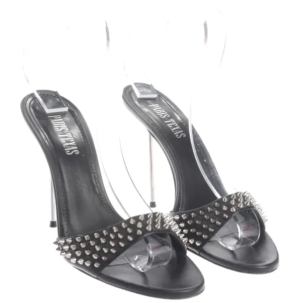 Heeled Sandals in Black, , Paris Texas