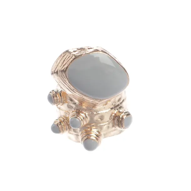 Ring in Metallic, Metal (metallic, metallized), Saint Laurent