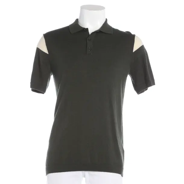 Polo Shirt, in Olive Green, Wool, Wood Wood