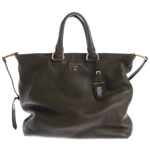 Handtasche, in Olivgrün, Leder, Prada