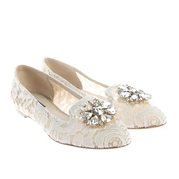 Ballerine, in Bianco, Dolce e Gabbana