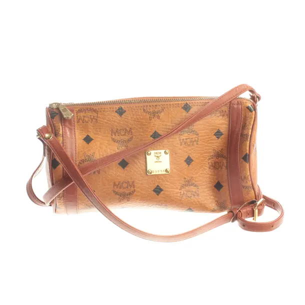 Schultertasche, in Hellbraun, Leder, MCM