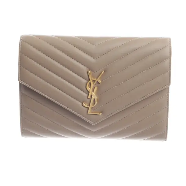 Clutch, in Braun, Leder, Saint Laurent