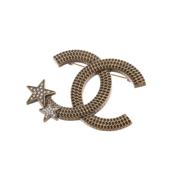 Brosche, in Gold, Metall (metallisch, metallisiert), Chanel