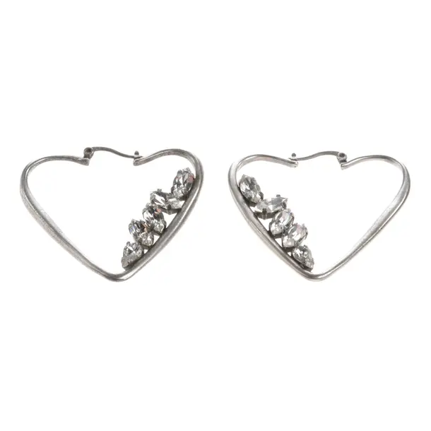 Earrings, in Silver, Metal (metallic, metallized), Saint Laurent