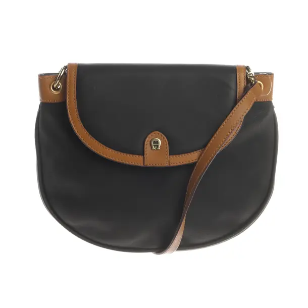 Shoulder Bag, in Black, Leather, Aigner