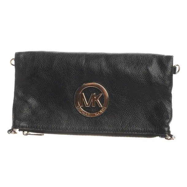 Clutch Bag, in Black, Leather, Michael Kors