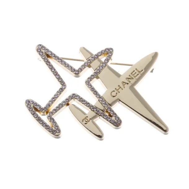 Brosche, in Gold, Metall (metallisch, metallisiert), Chanel