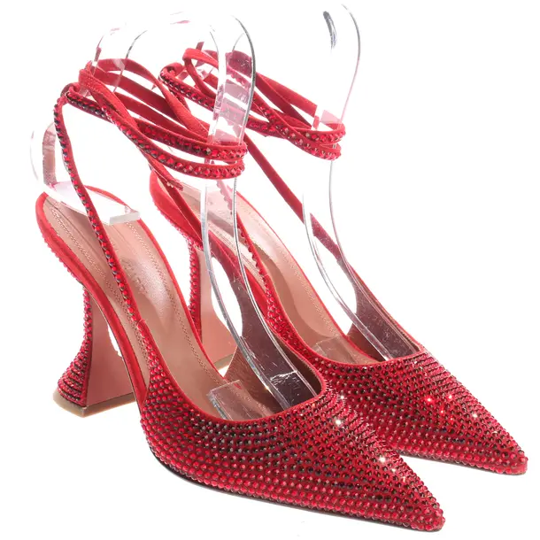 Slingbacks, in Red, Amina Muaddi