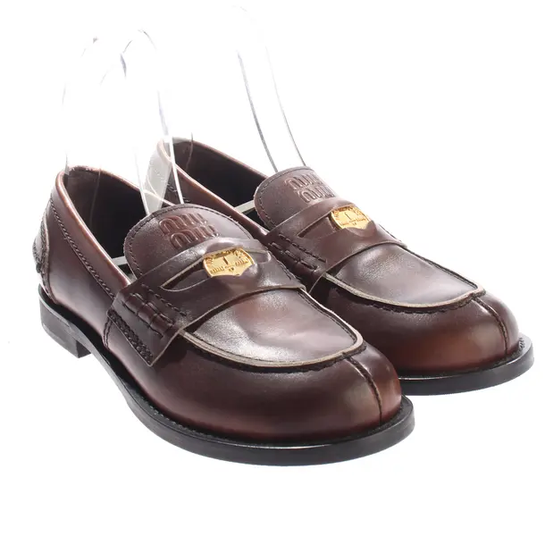 Loafers, in Brown, Miu Miu