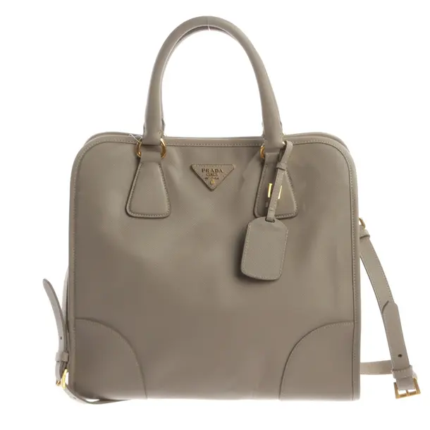 Handtasche, in Grau, Leder, Prada