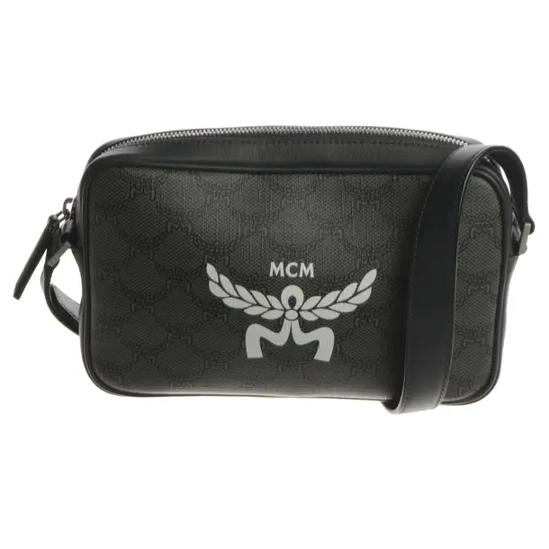 Schultertasche, in Schwarz, Leder, MCM
